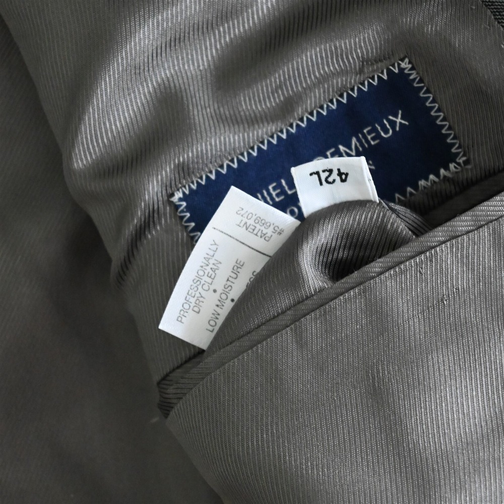 Daniel Cremiuex 42L Gray Sharkskin Loro‎ Piana Blazer Suit Jacket Sport Coat - Picture 5 of 12